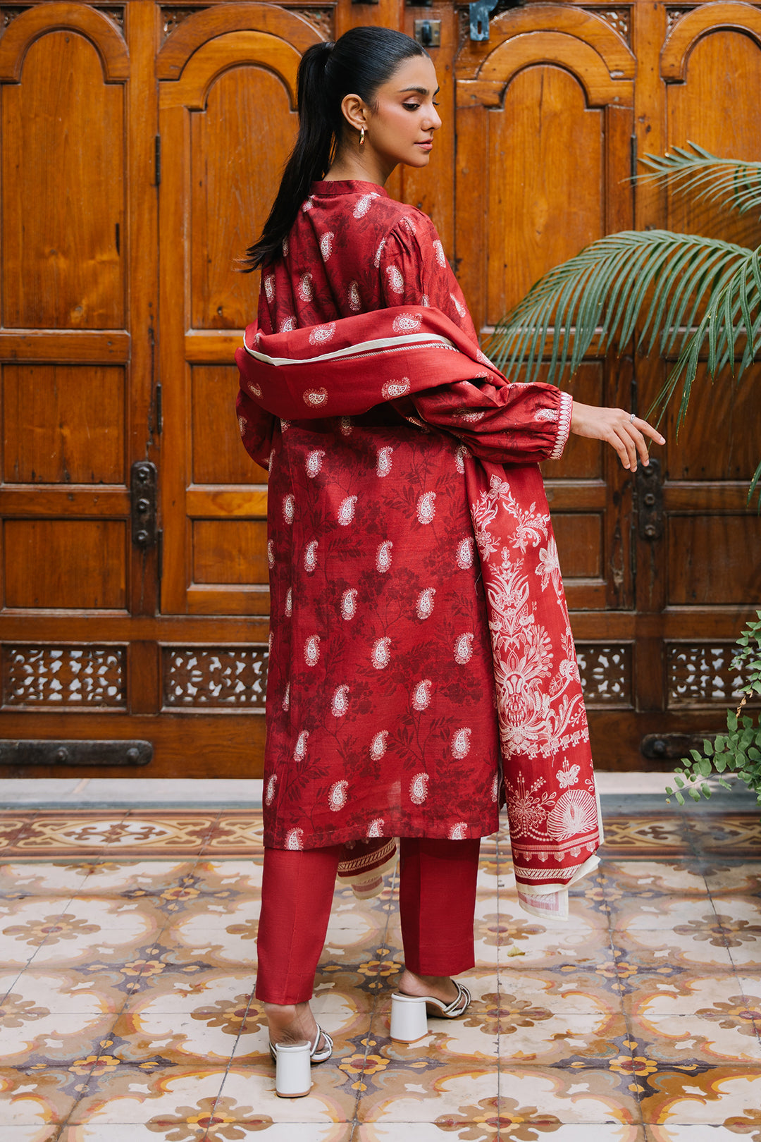 Zellbury | Unstitched 3 Piece Khaddar | Shirt Shalwar Dupatta - 0193 - House Of Hania
