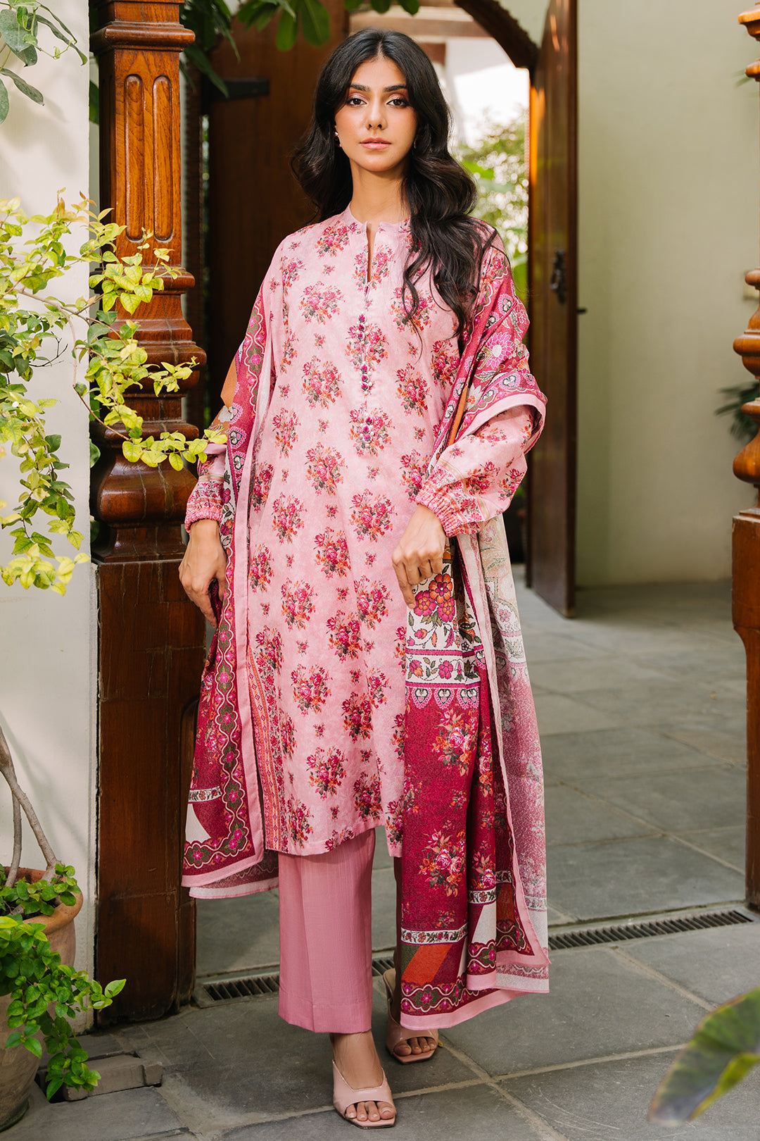 Zellbury | Unstitched 3 Piece Khaddar | Shirt Shalwar Dupatta - 0212 - House Of Hania