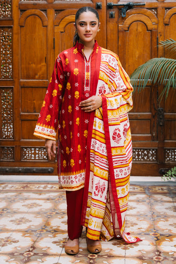 Zellbury | Unstitched 3 Piece Khaddar | Shirt Shalwar Dupatta - 0271 - House Of Hania
