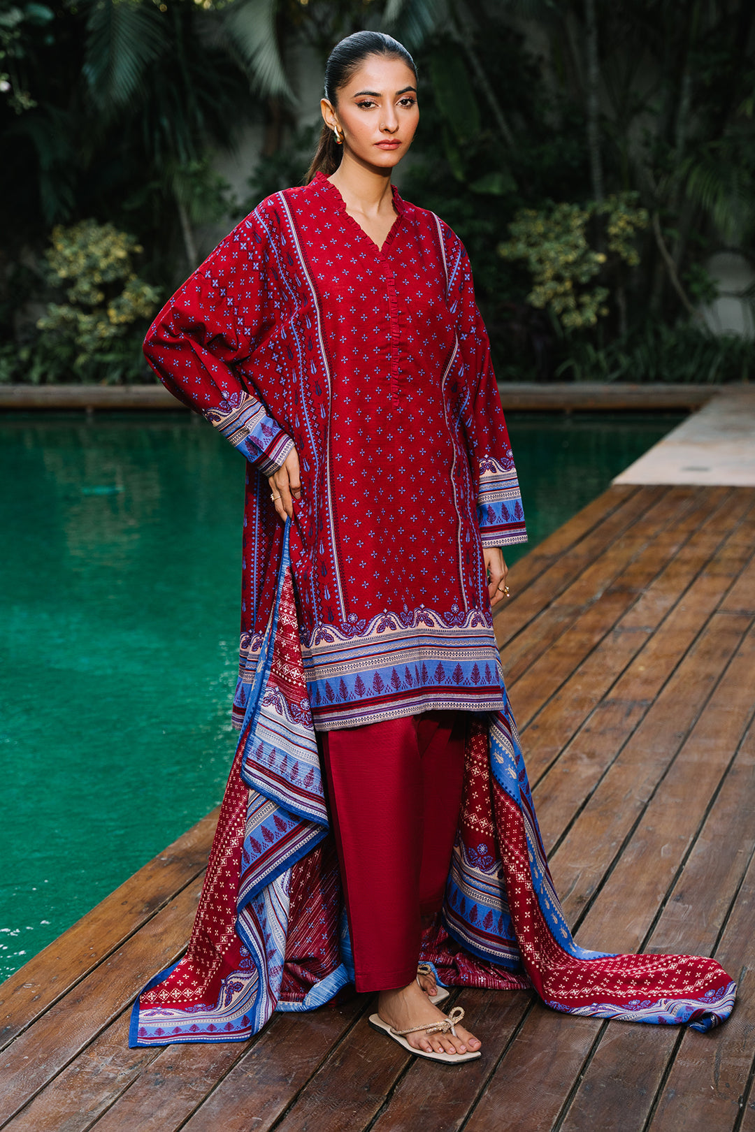 Zellbury | Unstitched 3 Piece Khaddar | Shirt Shalwar Dupatta - 0273 - House Of Hania