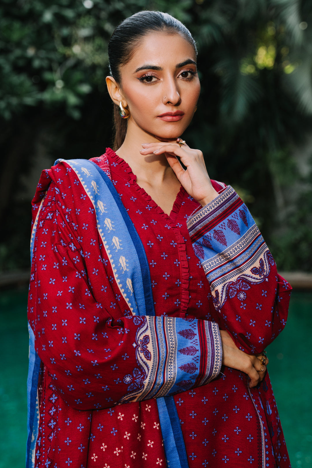 Zellbury | Unstitched 3 Piece Khaddar | Shirt Shalwar Dupatta - 0273 - House Of Hania