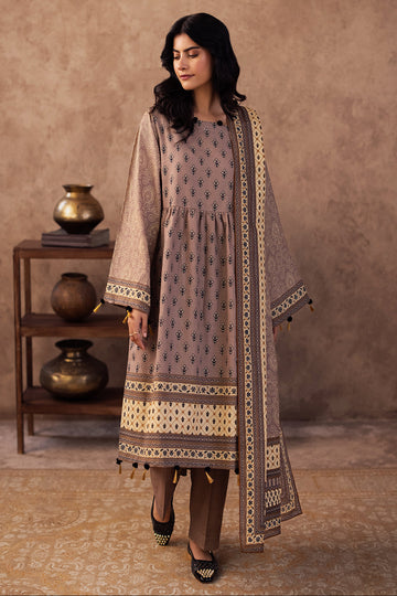Zellbury | Unstitched 3 Piece Khaddar | Shirt Shalwar Dupatta - 0274 - House Of Hania
