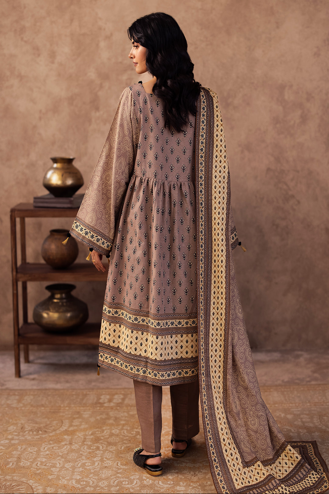 Zellbury | Unstitched 3 Piece Khaddar | Shirt Shalwar Dupatta - 0274 - House Of Hania