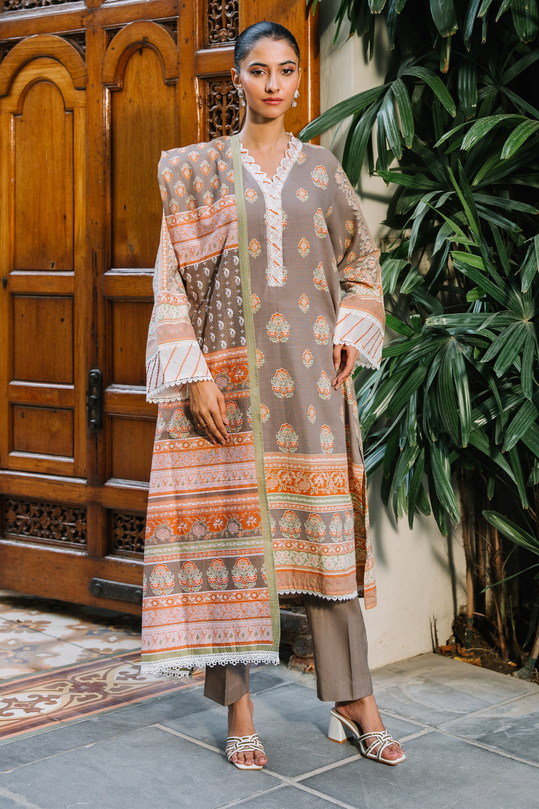 Zellbury | Unstitched 3 Piece Khaddar | Shirt Shalwar Dupatta - 0276 - House Of Hania