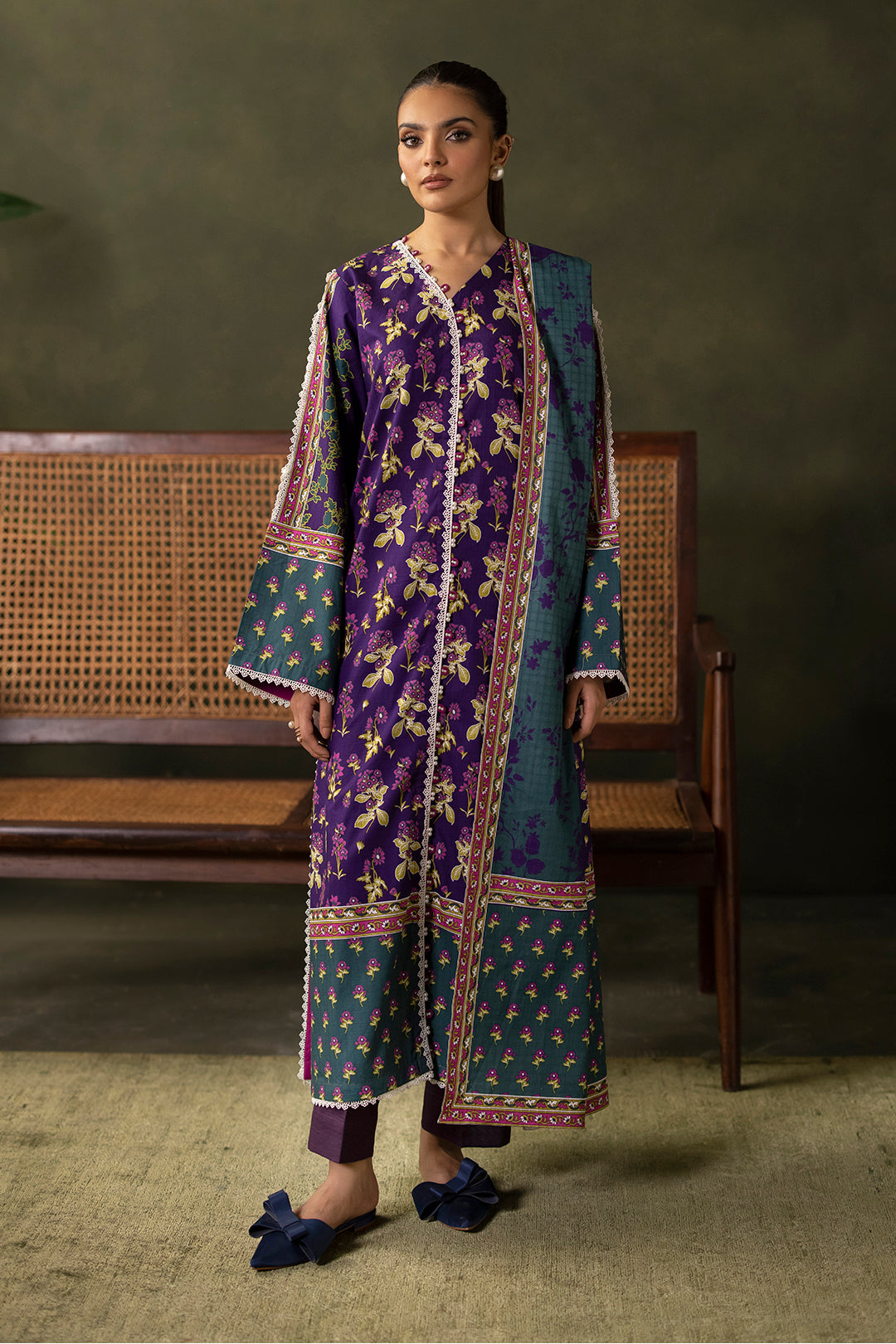 Zellbury | Unstitched 3 Piece Khaddar | Shirt Shalwar Dupatta - 0279 - House Of Hania