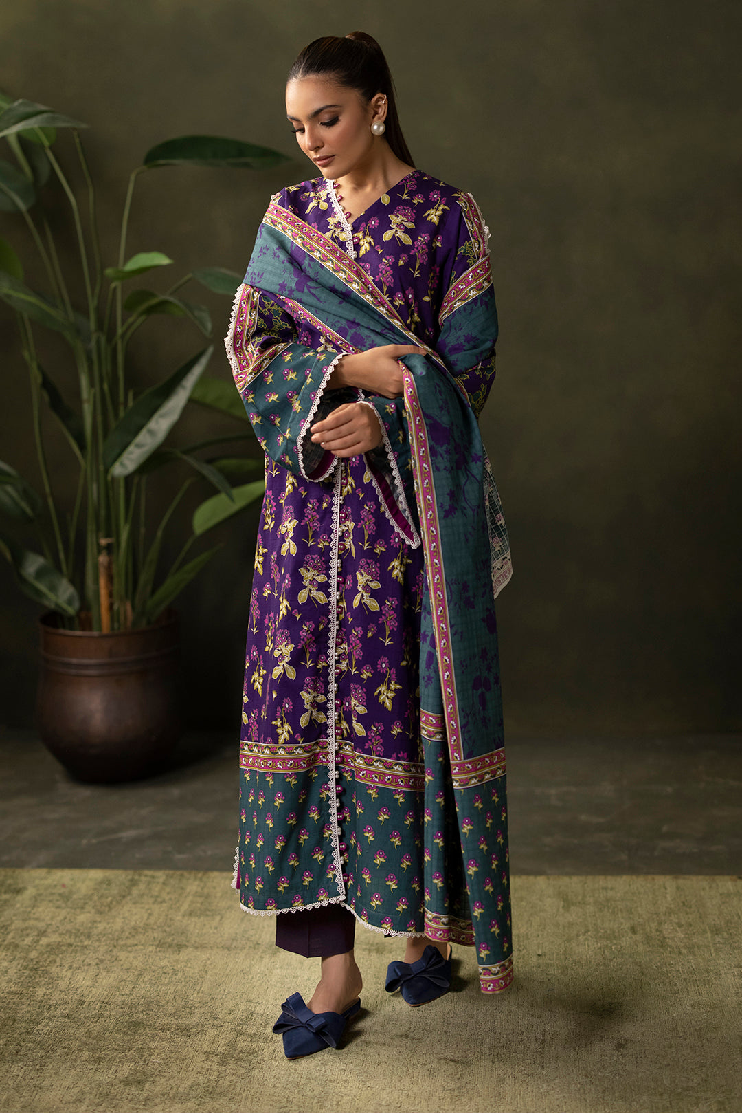 Zellbury | Unstitched 3 Piece Khaddar | Shirt Shalwar Dupatta - 0279 - House Of Hania