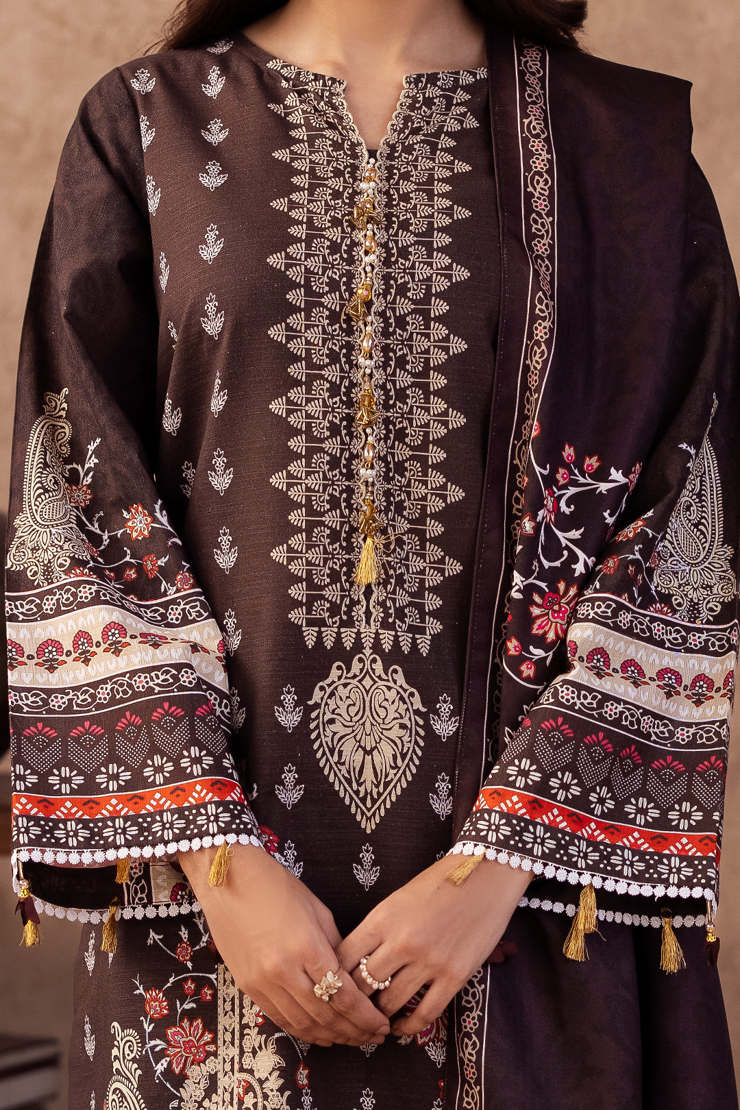 Zellbury | Unstitched 3 Piece Khaddar | Shirt Shalwar Dupatta - 0288 - House Of Hania