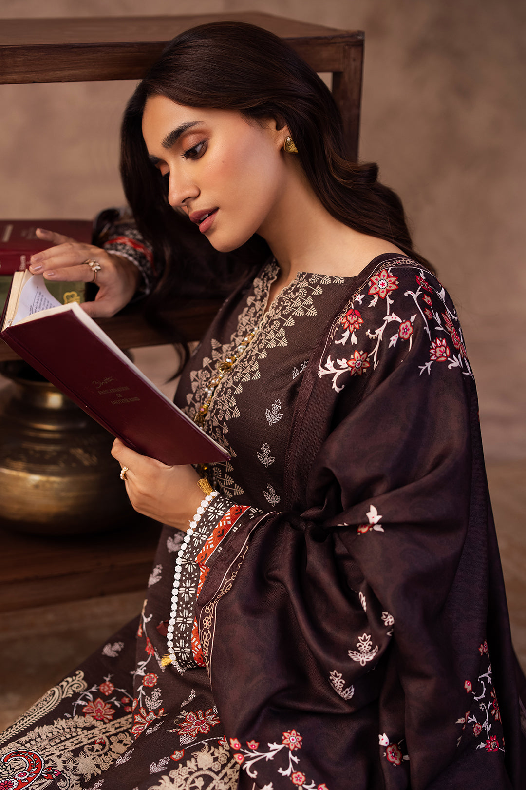 Zellbury | Unstitched 3 Piece Khaddar | Shirt Shalwar Dupatta - 0288 - House Of Hania