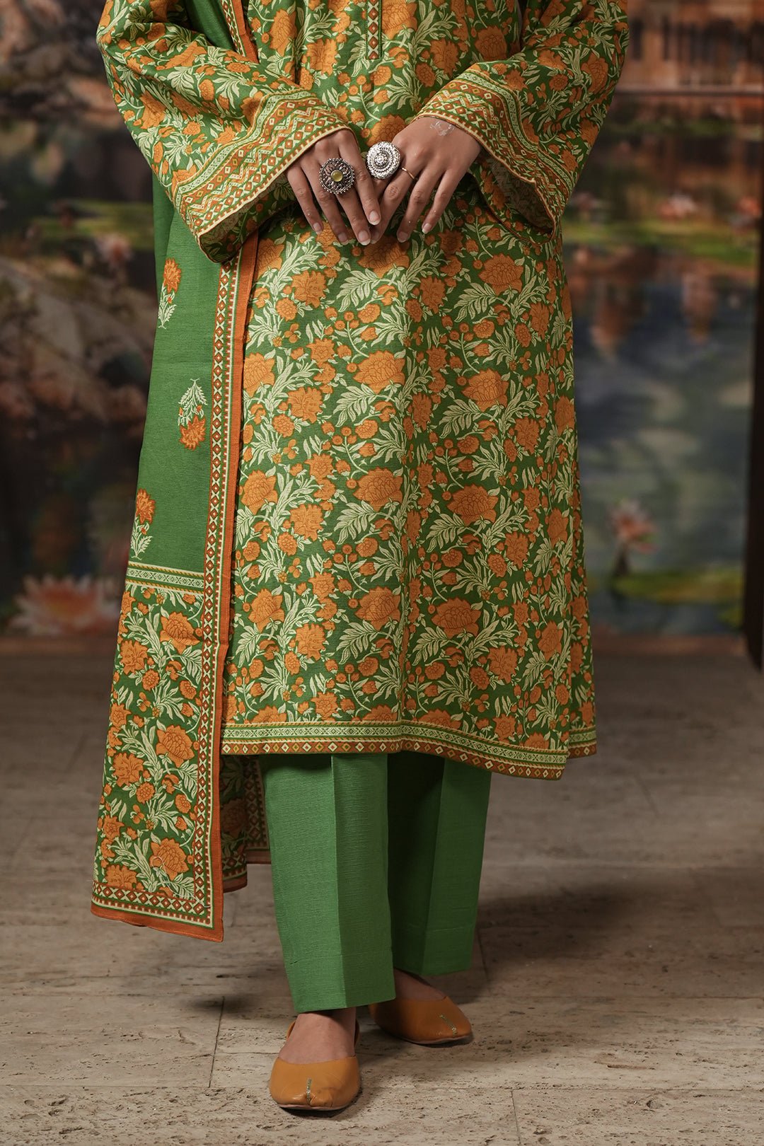 Zellbury | Unstitched 3 Piece Khaddar | Shirt Shalwar Dupatta - 0358 - House Of Hania