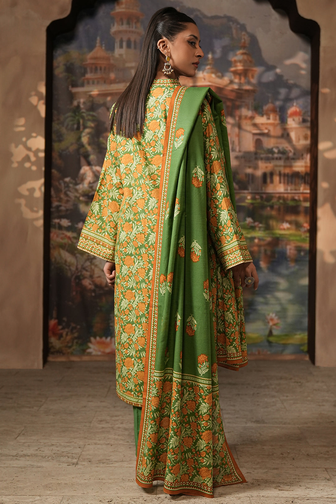 Zellbury | Unstitched 3 Piece Khaddar | Shirt Shalwar Dupatta - 0358 - House Of Hania