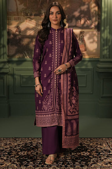 Zellbury | Unstitched 3 Piece Khaddar | Shirt Shalwar Dupatta - 0360 - House Of Hania