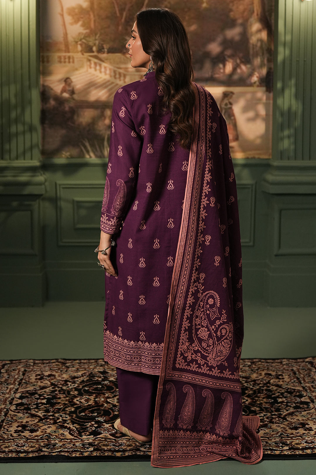 Zellbury | Unstitched 3 Piece Khaddar | Shirt Shalwar Dupatta - 0360 - House Of Hania