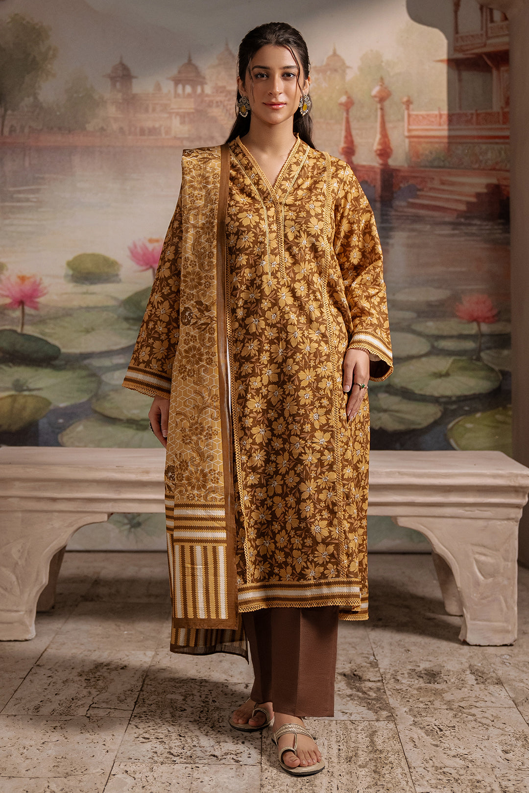 Zellbury | Unstitched 3 Piece Khaddar | Shirt Shalwar Dupatta - 0362 - House Of Hania