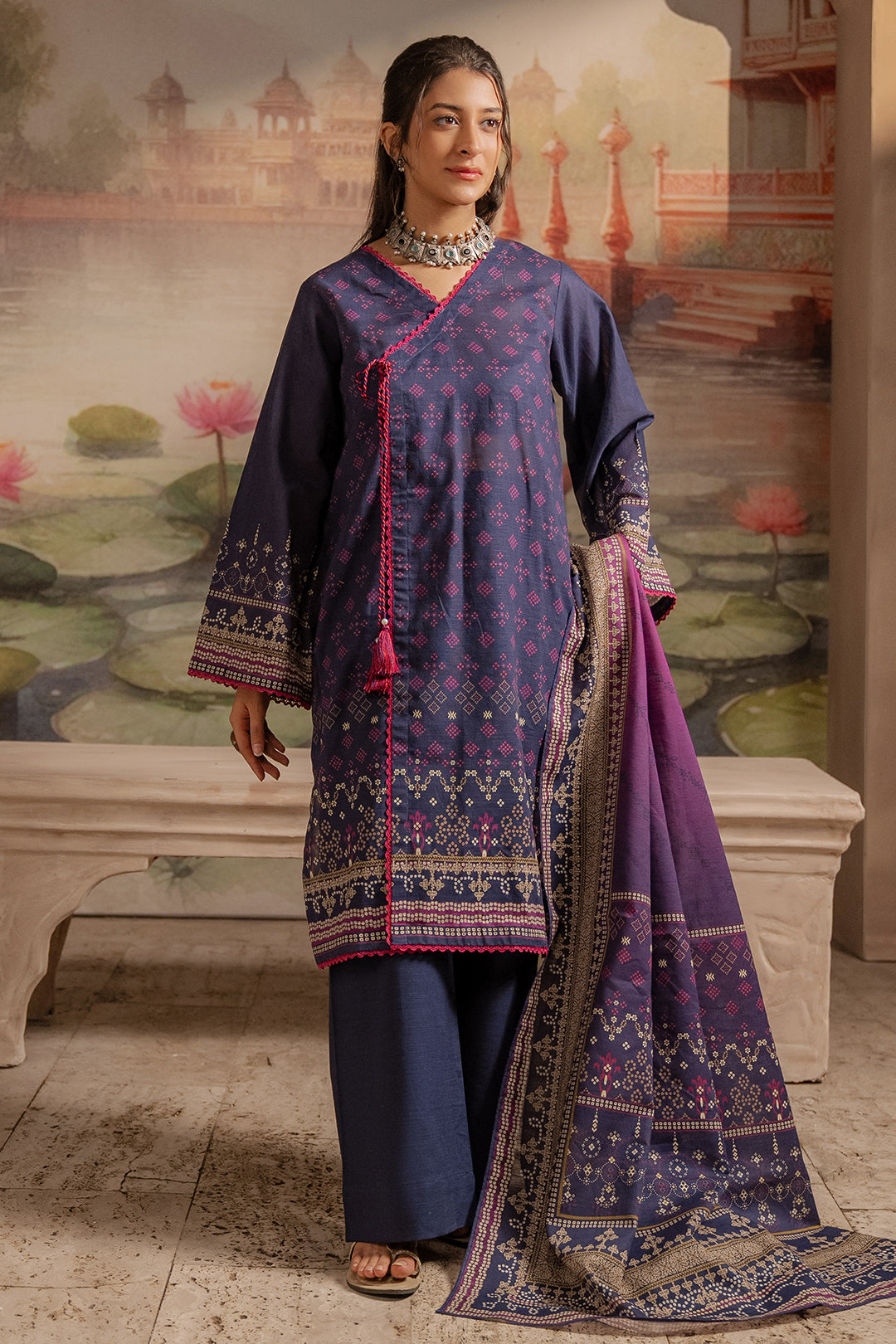Zellbury | Unstitched 3 Piece Khaddar | Shirt Shalwar Dupatta - 0363 - House Of Hania