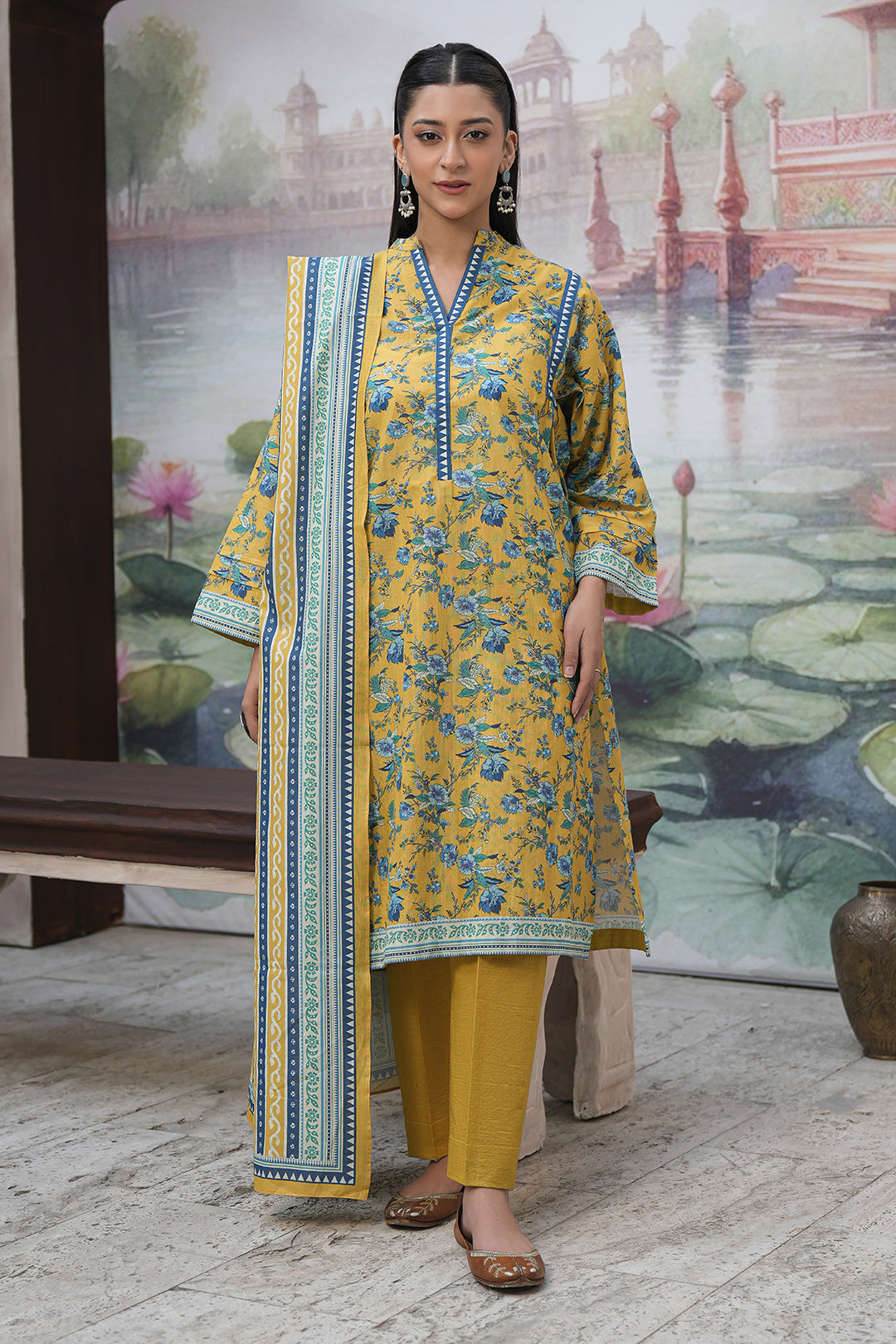 Zellbury | Unstitched 3 Piece Khaddar | Shirt Shalwar Dupatta - 0365 - House Of Hania