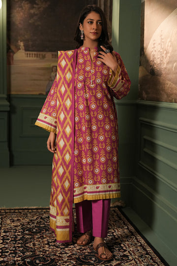 Zellbury | Unstitched 3 Piece Khaddar | Shirt Shalwar Dupatta - 0367 - House Of Hania