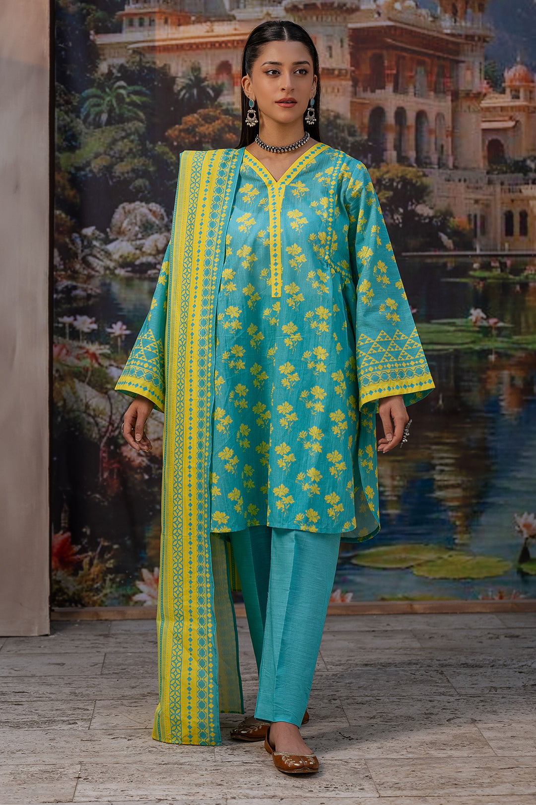 Zellbury | Unstitched 3 Piece Khaddar | Shirt Shalwar Dupatta - 0370 - House Of Hania