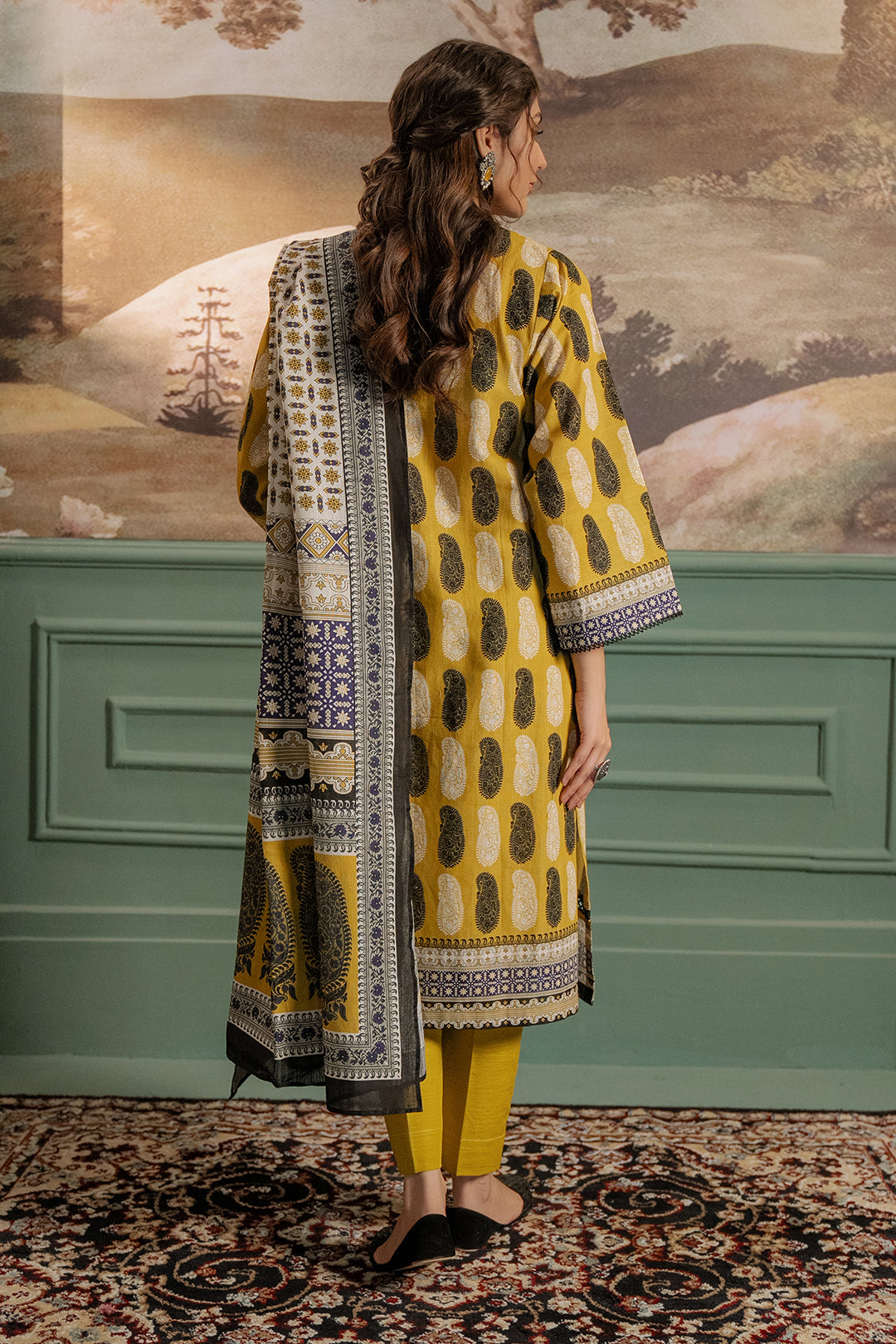 Zellbury | Unstitched 3 Piece Khaddar | Shirt Shalwar Dupatta - 0371 - House Of Hania