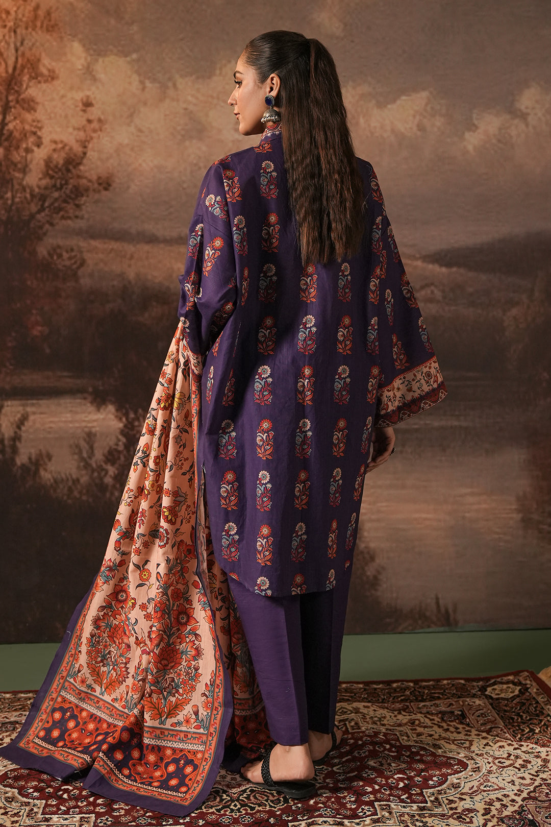 Zellbury | Unstitched 3 Piece Khaddar | Shirt Shalwar Dupatta - 0372 - House Of Hania