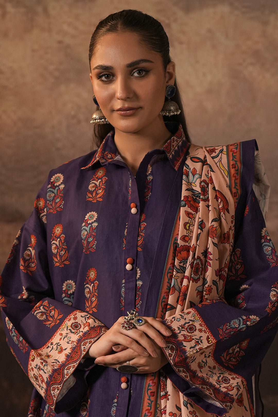 Zellbury | Unstitched 3 Piece Khaddar | Shirt Shalwar Dupatta - 0372 - House Of Hania