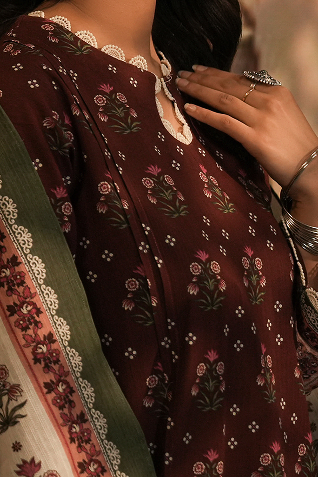 Zellbury | Unstitched 3 Piece Khaddar | Shirt Shalwar Dupatta - 0373 - House Of Hania