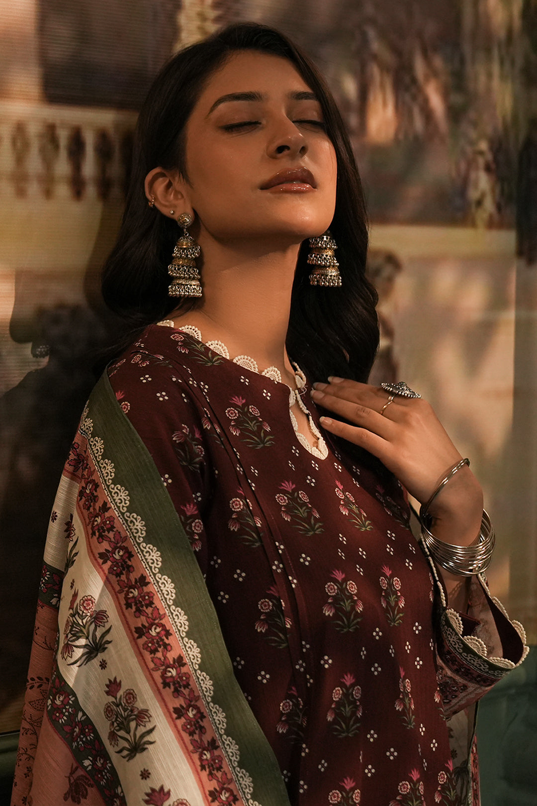 Zellbury | Unstitched 3 Piece Khaddar | Shirt Shalwar Dupatta - 0373 - House Of Hania
