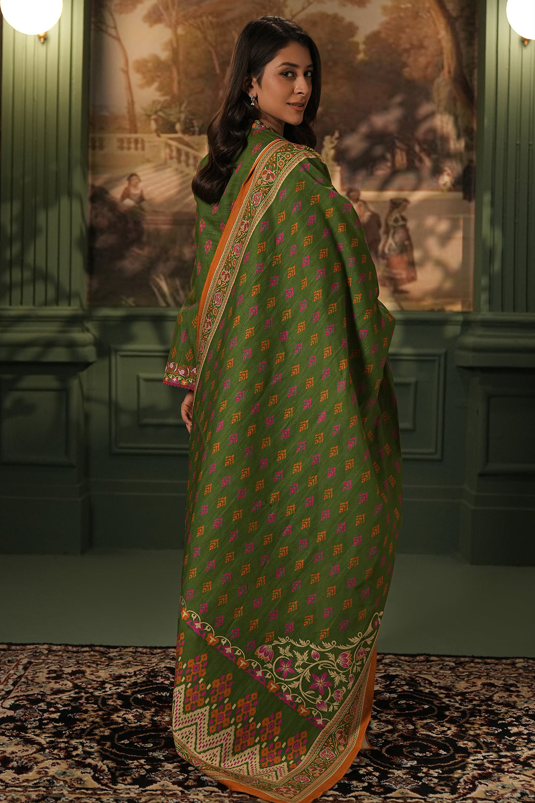 Zellbury | Unstitched 3 Piece Khaddar | Shirt Shalwar Dupatta - 0386 - House Of Hania