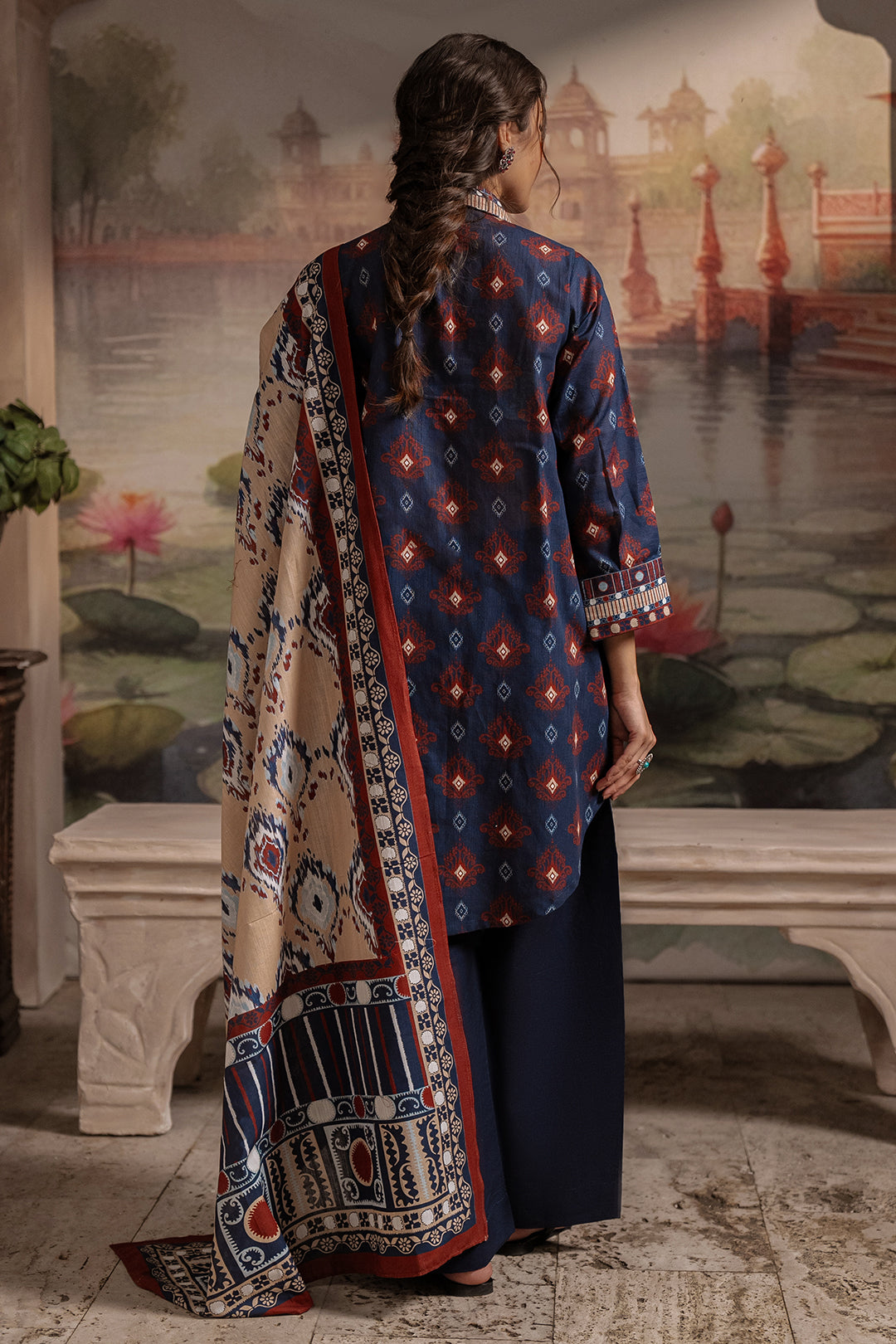 Zellbury | Unstitched 3 Piece Khaddar | Shirt Shalwar Dupatta - 0387 - House Of Hania