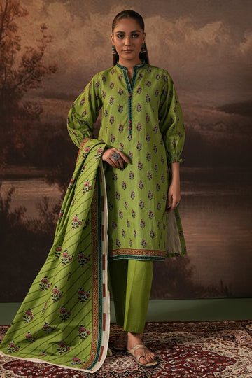 Zellbury | Unstitched 3 Piece Khaddar | Shirt Shalwar Dupatta - 0388 - House Of Hania