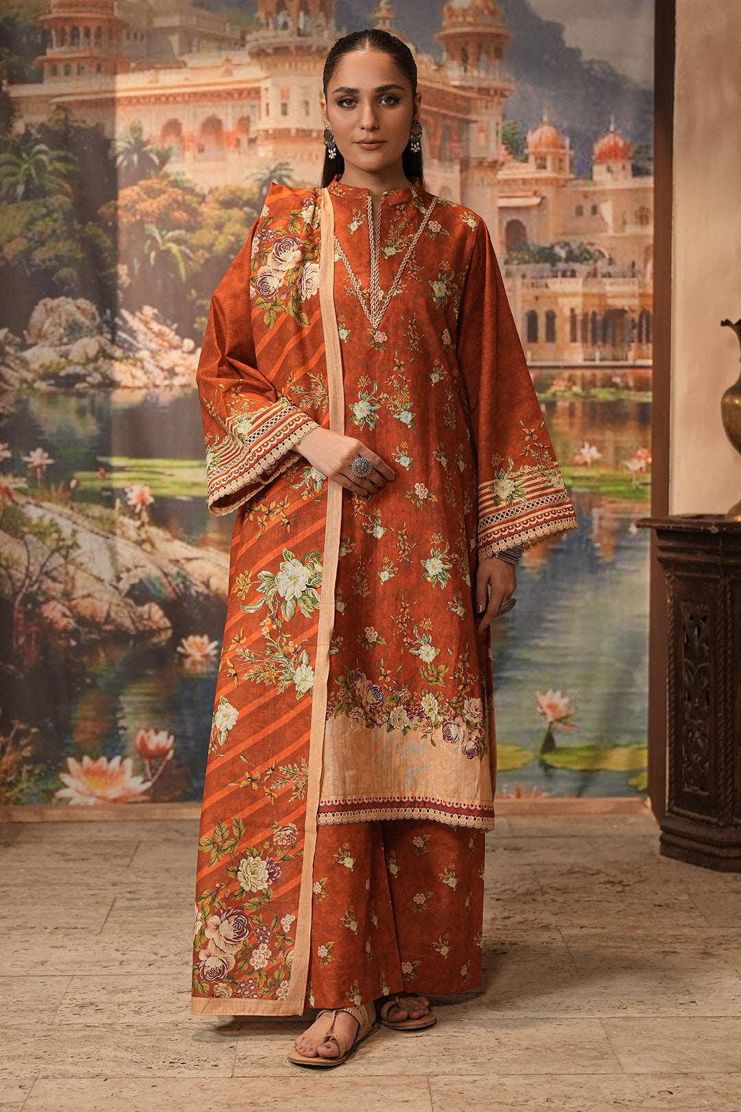 Zellbury | Unstitched 3 Piece Khaddar | Shirt Shalwar Dupatta - 0395 - House Of Hania