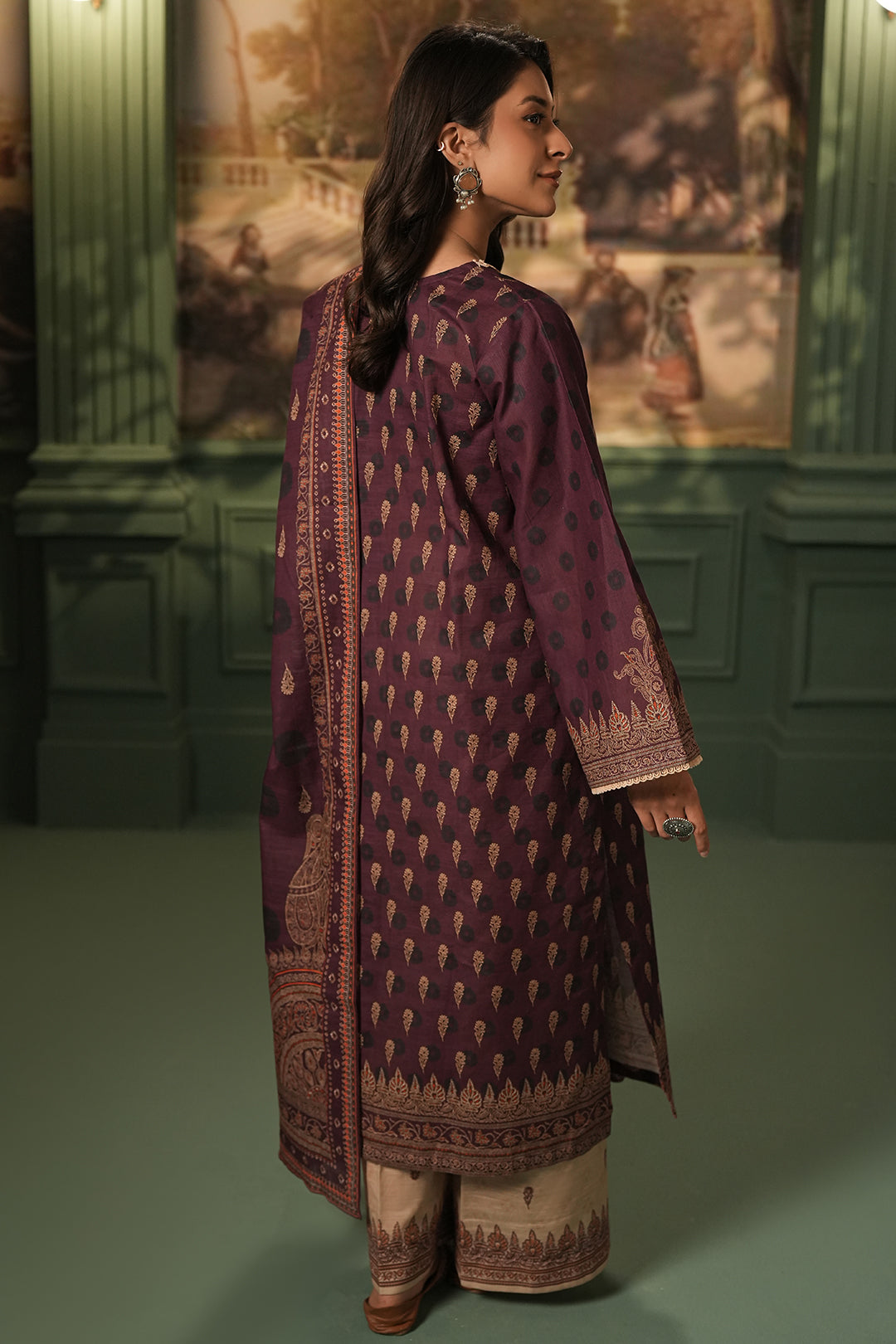 Zellbury | Unstitched 3 Piece Khaddar | Shirt Shalwar Dupatta - 0396 - House Of Hania