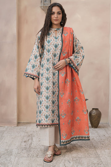 Zellbury | Unstitched 3 Piece Khaddar | Shirt Shalwar Dupatta - 0443 - House Of Hania