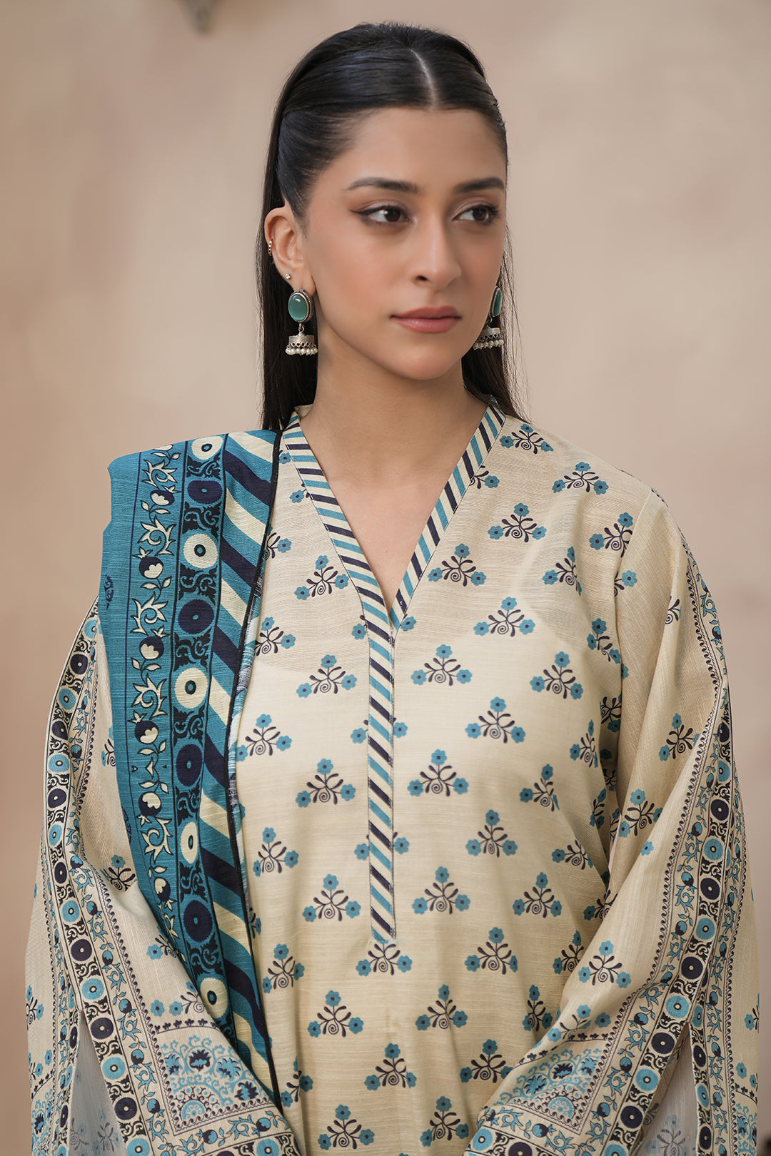 Zellbury | Unstitched 3 Piece Khaddar | Shirt Shalwar Dupatta - 0445 - House Of Hania
