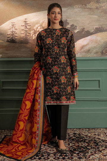 Zellbury | Unstitched 3 Piece Khaddar | Shirt Shalwar Dupatta - 0447 - House Of Hania
