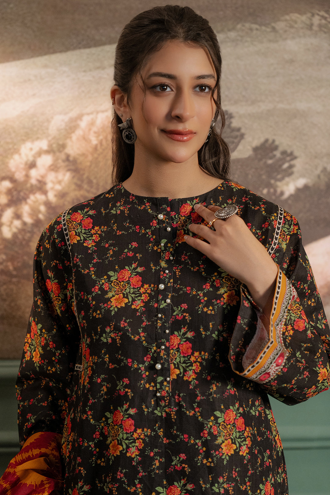 Zellbury | Unstitched 3 Piece Khaddar | Shirt Shalwar Dupatta - 0447 - House Of Hania