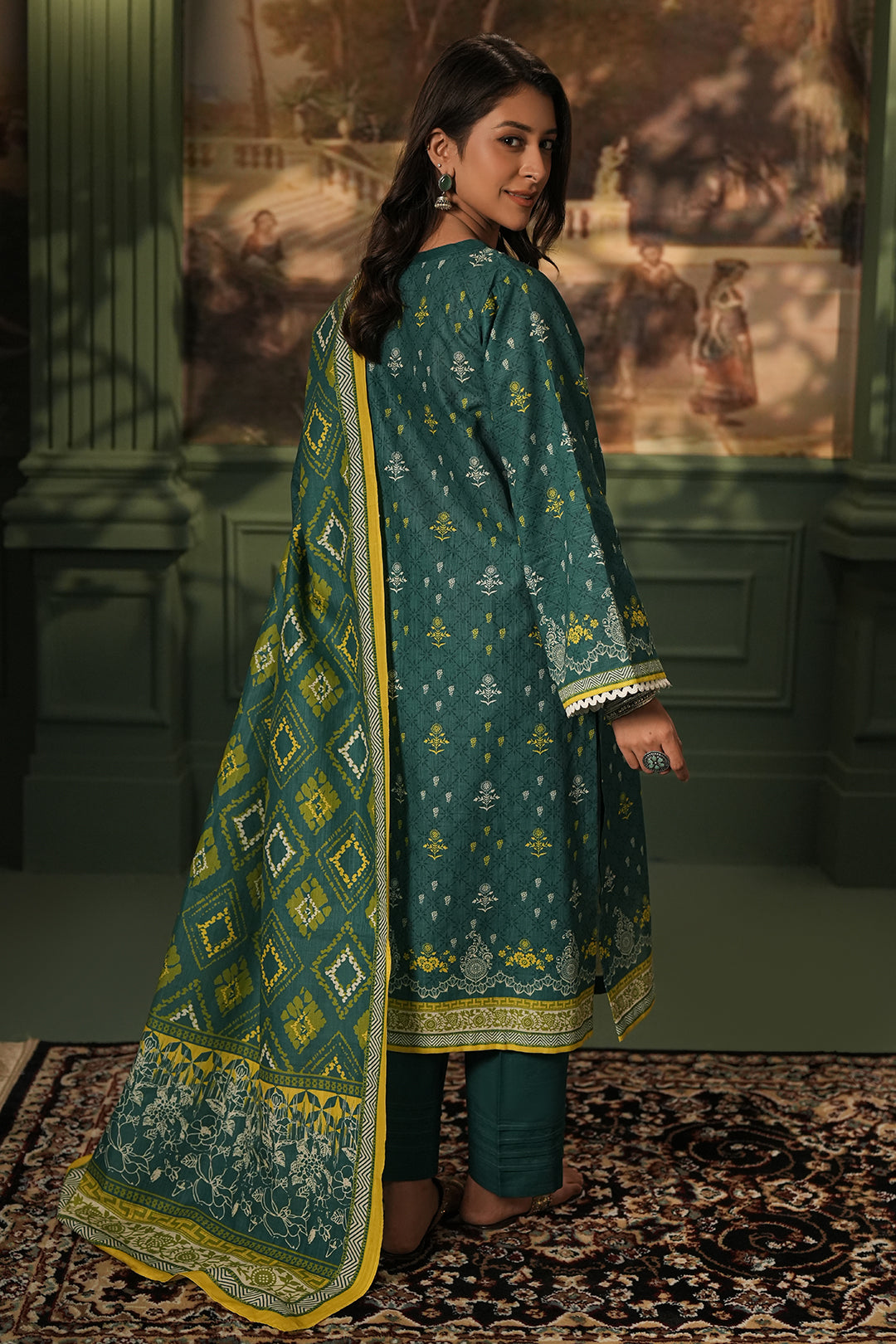 Zellbury | Unstitched 3 Piece Khaddar | Shirt Shalwar Dupatta - 0448 - House Of Hania