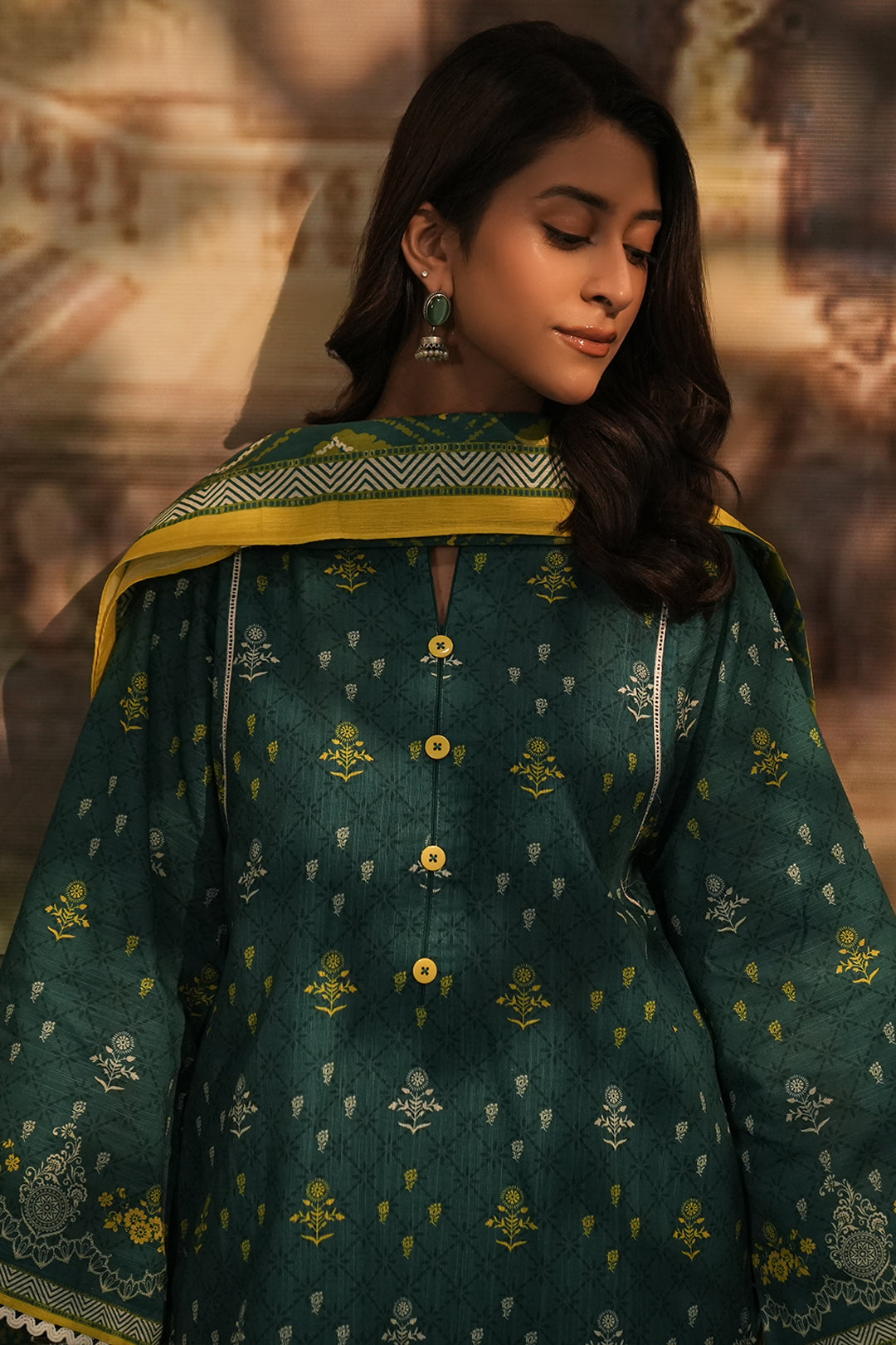 Zellbury | Unstitched 3 Piece Khaddar | Shirt Shalwar Dupatta - 0448 - House Of Hania