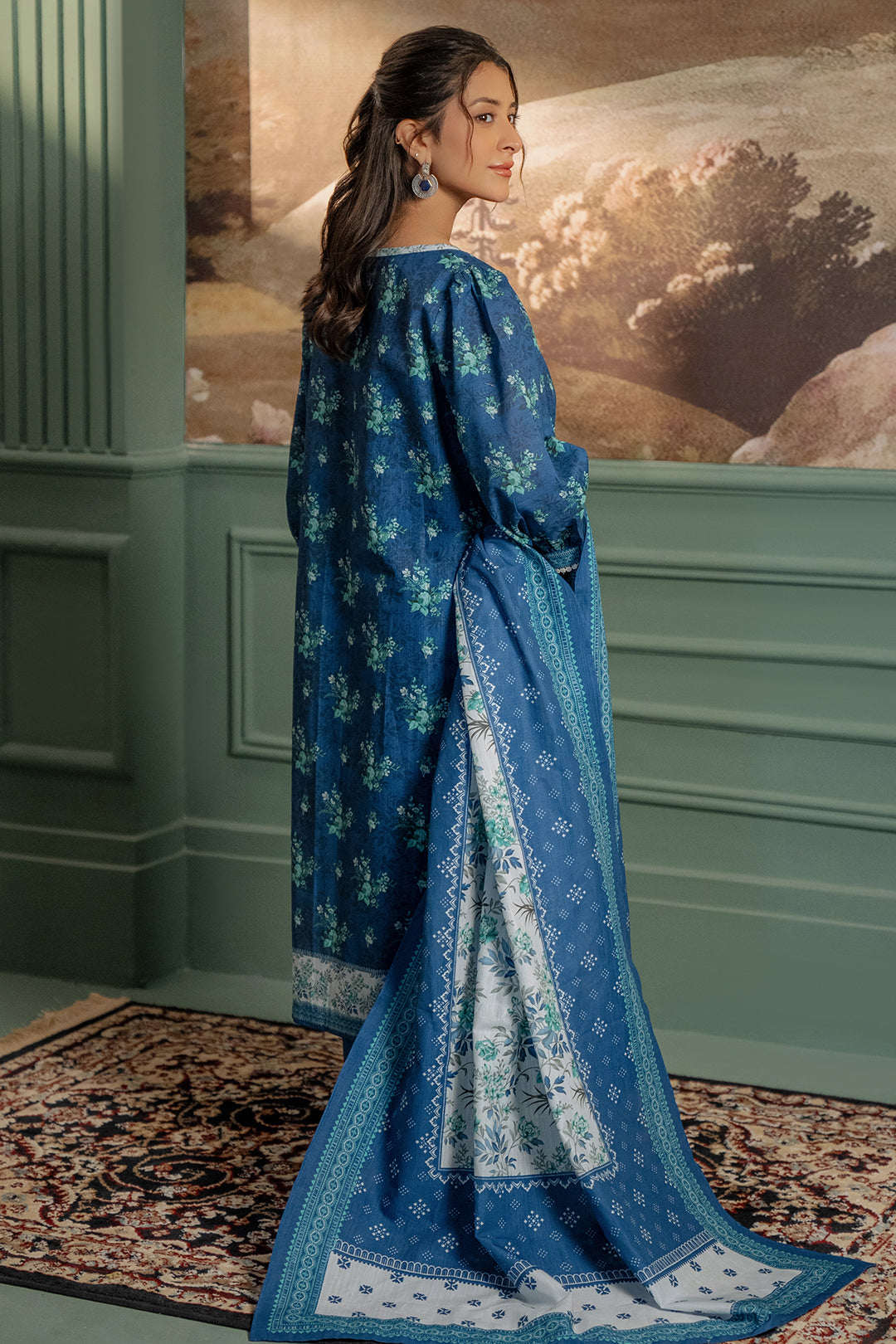 Zellbury | Unstitched 3 Piece Khaddar | Shirt Shalwar Dupatta - 0450 - House Of Hania