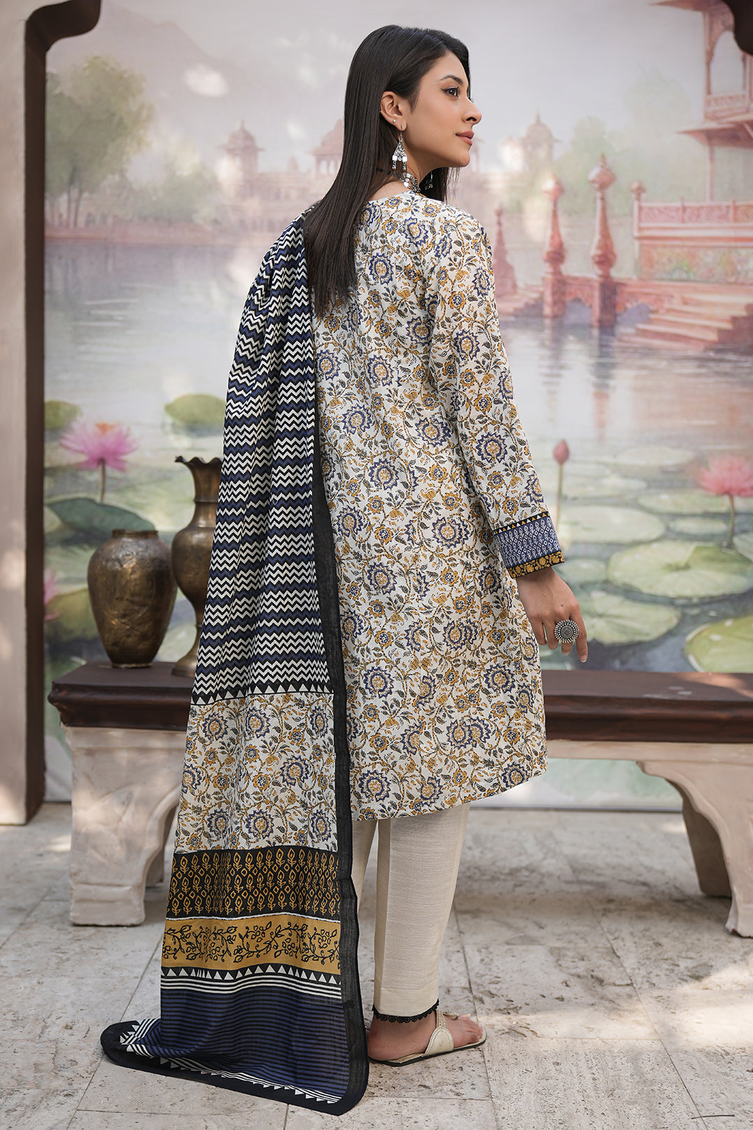 Zellbury | Unstitched 3 Piece Khaddar | Shirt Shalwar Dupatta - 0452 - House Of Hania