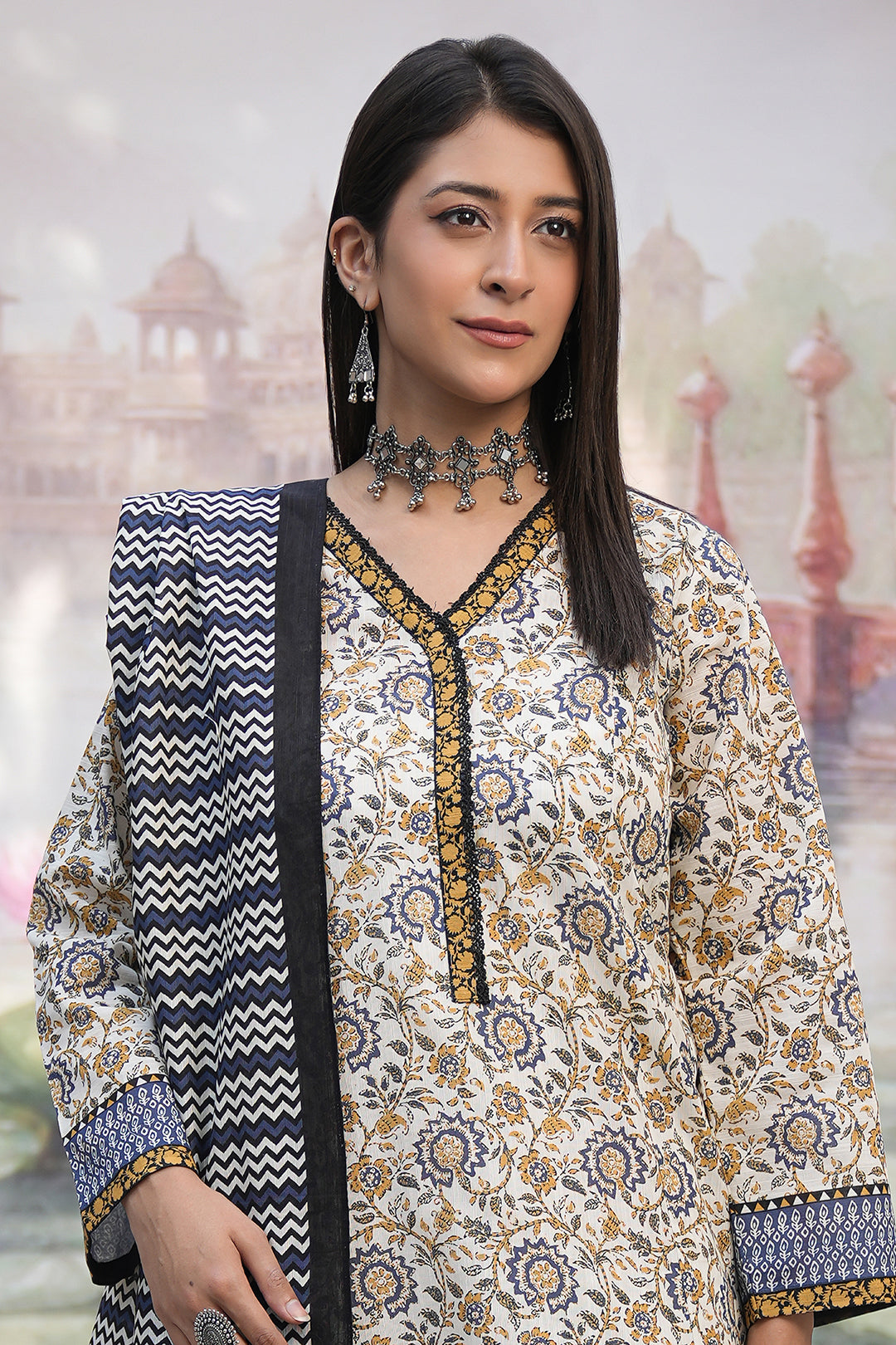 Zellbury | Unstitched 3 Piece Khaddar | Shirt Shalwar Dupatta - 0452 - House Of Hania