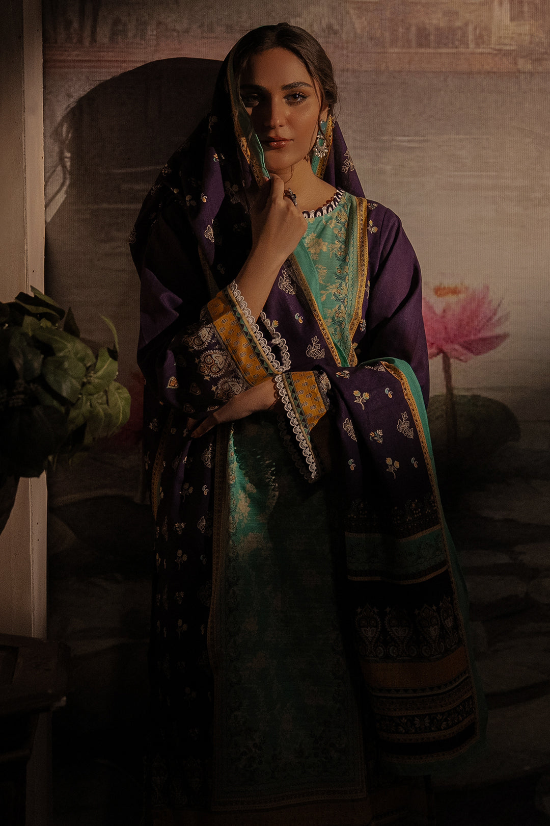 Zellbury | Unstitched 3 Piece Khaddar | Shirt Shalwar Dupatta - 0455 - House Of Hania