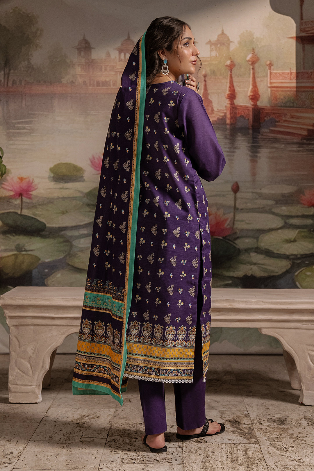 Zellbury | Unstitched 3 Piece Khaddar | Shirt Shalwar Dupatta - 0455 - House Of Hania