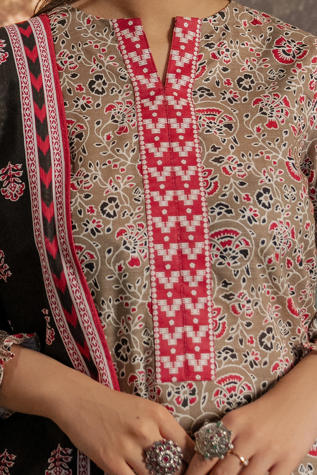 Zellbury | Unstitched 3 Piece Khaddar | Shirt Shalwar Dupatta - 0456 - House Of Hania