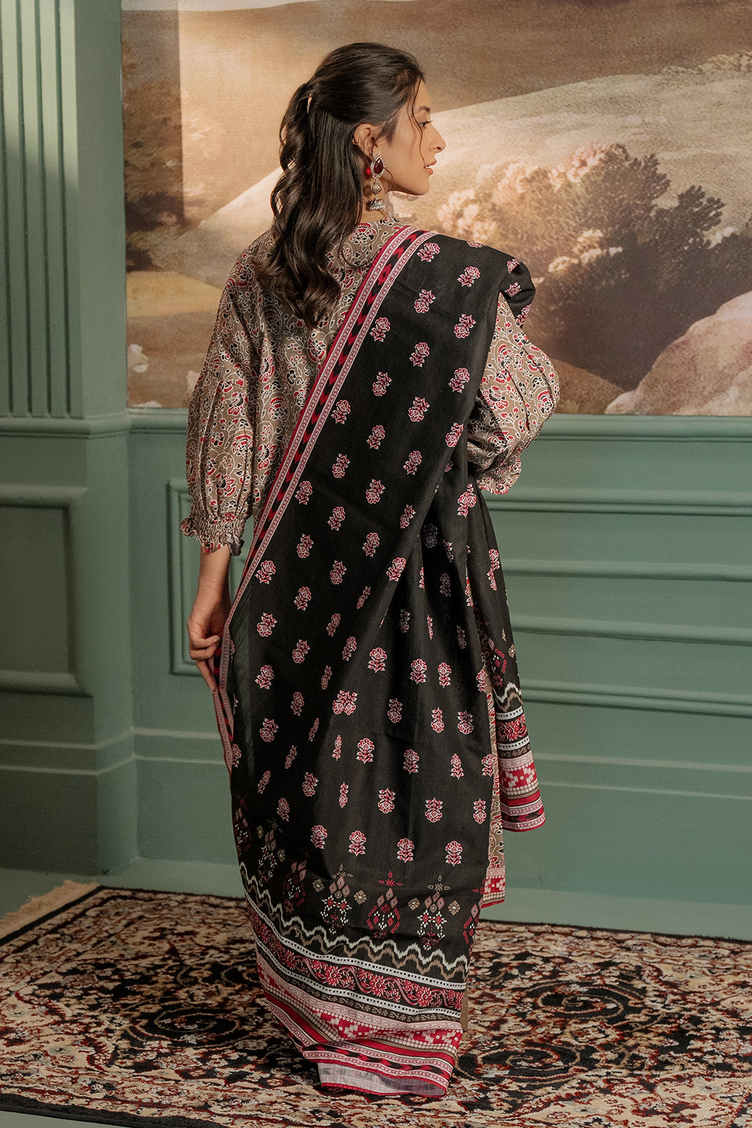 Zellbury | Unstitched 3 Piece Khaddar | Shirt Shalwar Dupatta - 0456 - House Of Hania