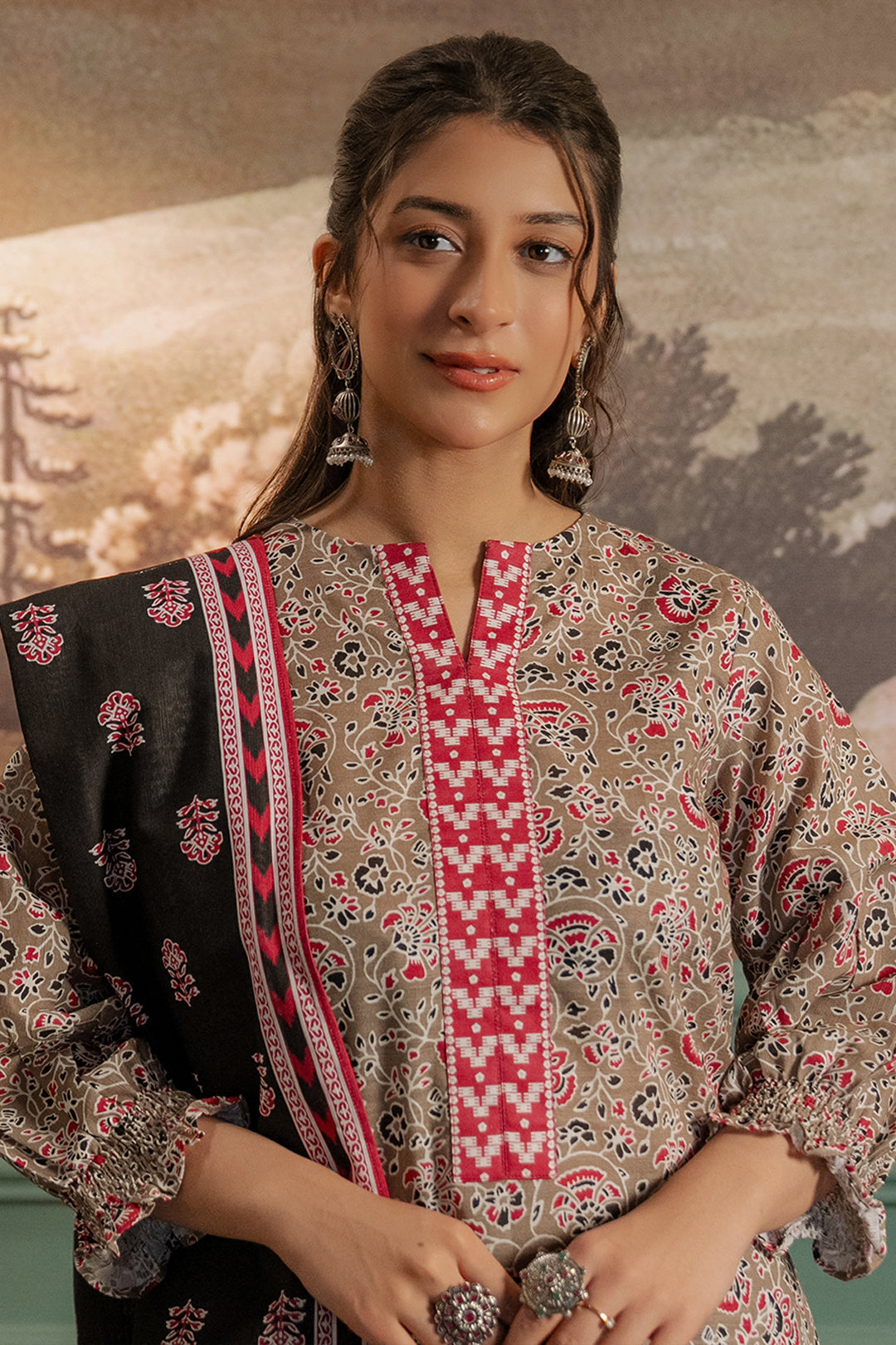 Zellbury | Unstitched 3 Piece Khaddar | Shirt Shalwar Dupatta - 0456 - House Of Hania