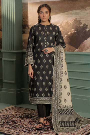 Zellbury | Unstitched 3 Piece Khaddar | Shirt Shalwar Dupatta - 0461 - House Of Hania
