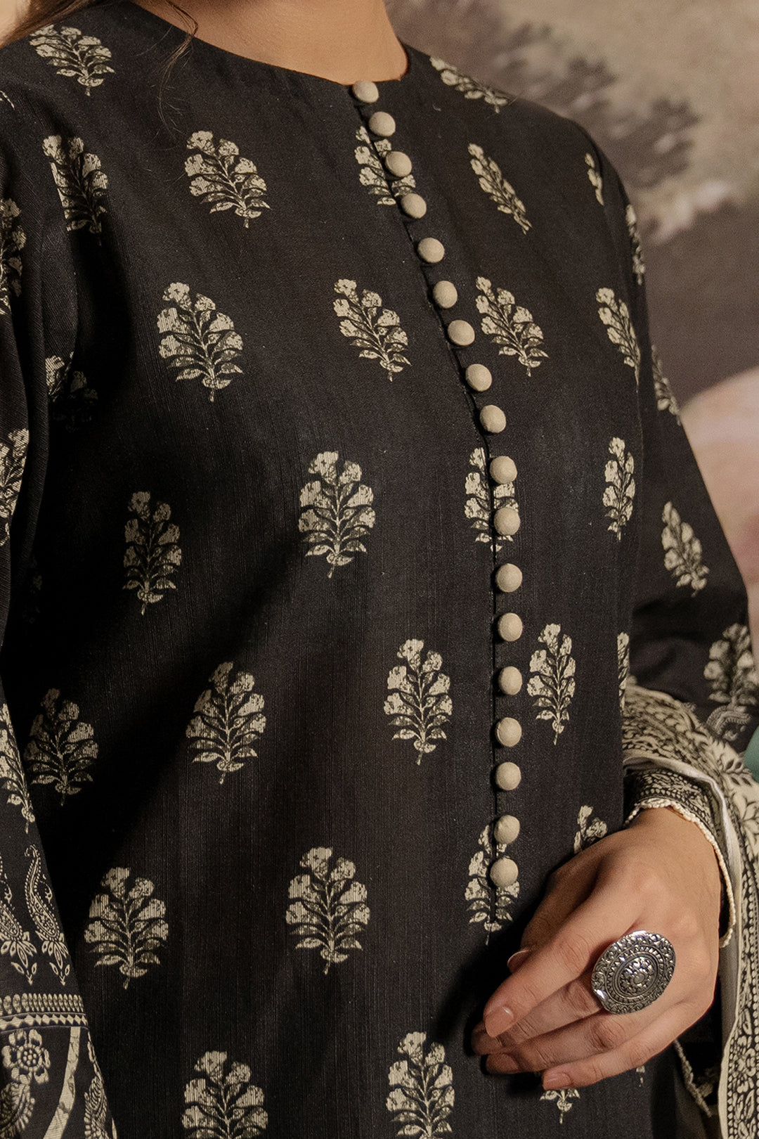 Zellbury | Unstitched 3 Piece Khaddar | Shirt Shalwar Dupatta - 0461 - House Of Hania