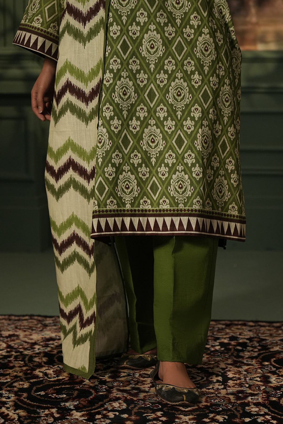Zellbury | Unstitched 3 Piece Khaddar | Shirt Shalwar Dupatta - 0463 - House Of Hania