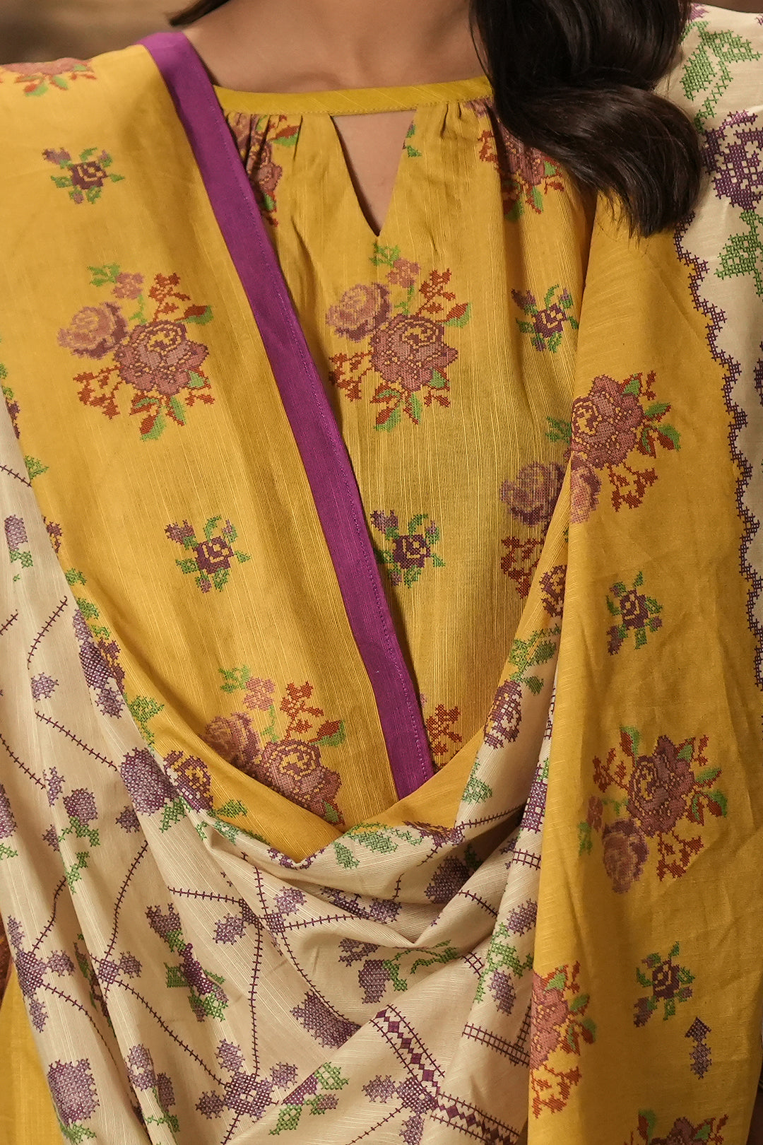 Zellbury | Unstitched 3 Piece Khaddar | Shirt Shalwar Dupatta - 0464 - House Of Hania