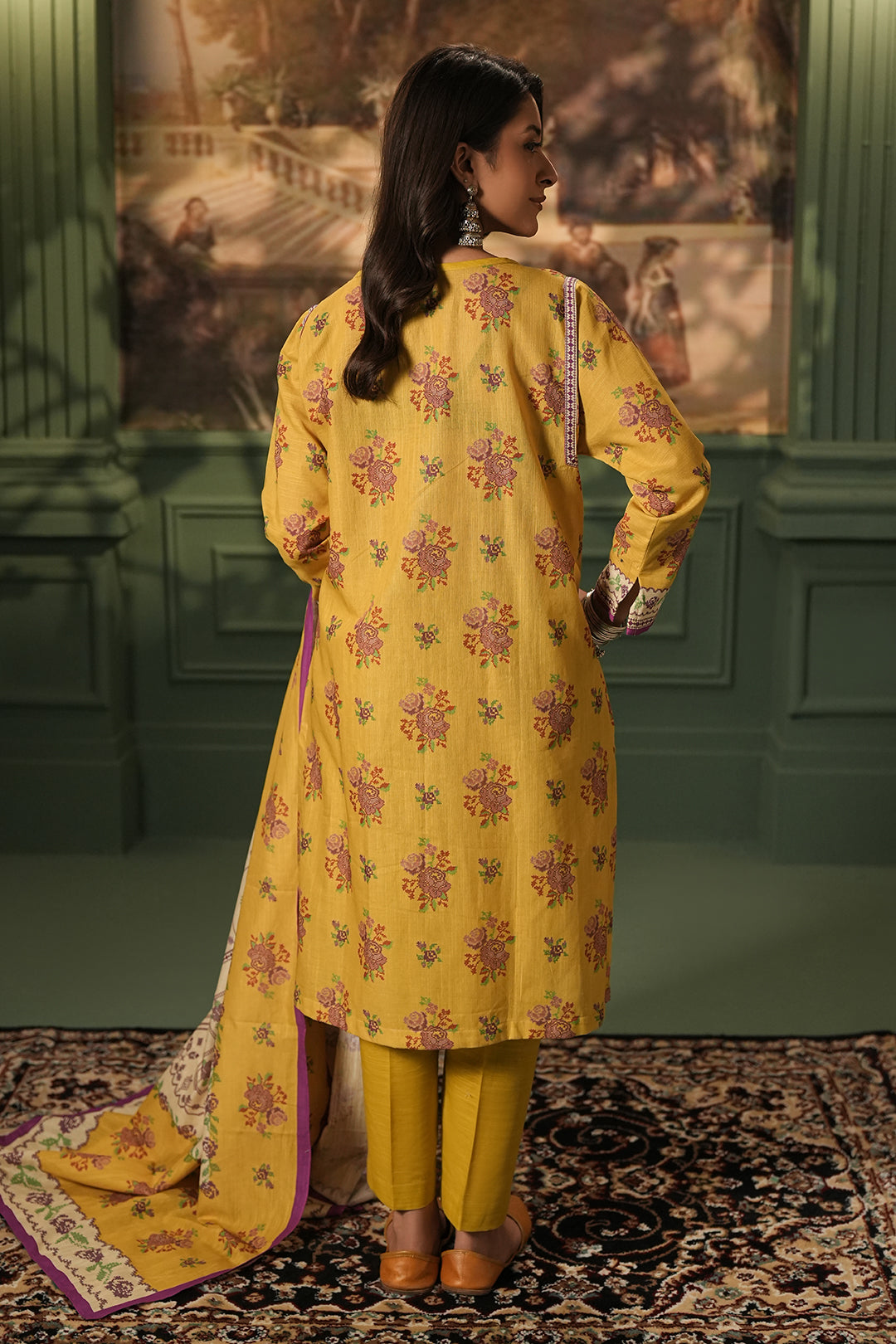 Zellbury | Unstitched 3 Piece Khaddar | Shirt Shalwar Dupatta - 0464 - House Of Hania